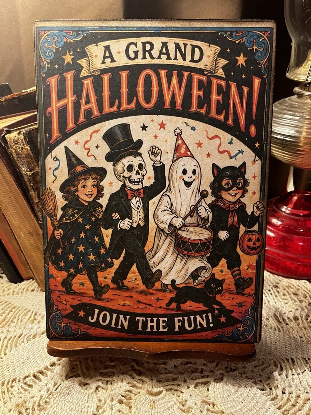 A Grand Halloween! , Retro Handcrafted Plaque